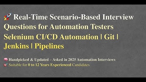 🔥 CI/CD & Git Interview Prep for Testers & DevOps | Real Scenarios
