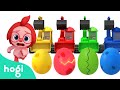 Colorful excavatorscoloring cars  morelearn colors and nursery rhymes for kidshogi pinkfong