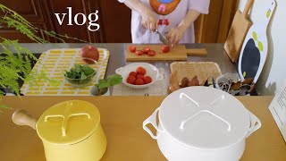 주말 vlog | 영상 속 그릇, 주방 용품 정보 + 최화정 오이 김밥, 간장 국수.. 먹고 먹은 주말🥗🍕🥒🍜🍨