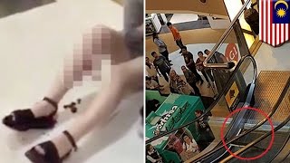 Escalator accident: Mall escalator rips open woman’s leg - TomoNews
