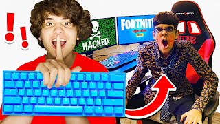 Wireless Keyboard Prank HACK on N3ON Playing Fortnite! (N3ON)