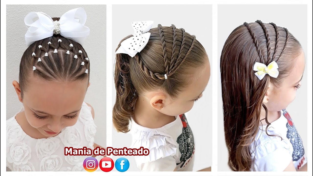 Lindos Penteados Infantis para Reveillon e Ano Novo | Beautiful Girls  Hairstyles for New Years | Goiânia Fashion