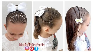 Mania de Penteado - Penteado Infantil para Reveillon e Ano Novo com  Ligas.🌹💥 New Year Hairstyle with Elastics for Girls.🌹💥 Link para o  vídeo com passo à passo:👇🏼👇🏼 Link to video with