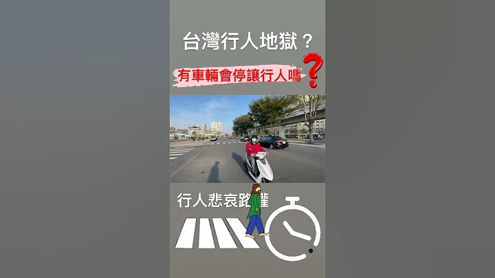 台湾真的是行人地狱？有人会停让吗 【王男】#shorts 台中建国北路、西川二路 - 天天要闻