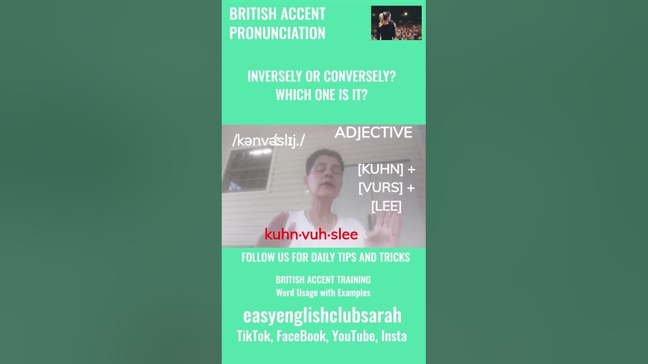 CONVERSELY Pronunciation CONVERSELY Examples Definition Word Usage