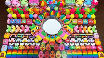 RELAXING WITH CLAY AND GLITTER ! Mixing Random Things Into GLOSSY Slime #2585