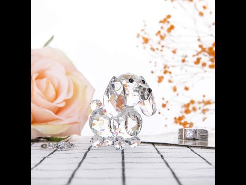 Hu0026D Crystal Cute Dog Figurine Collection Cut Glass Ornament Statue Animal Collectible