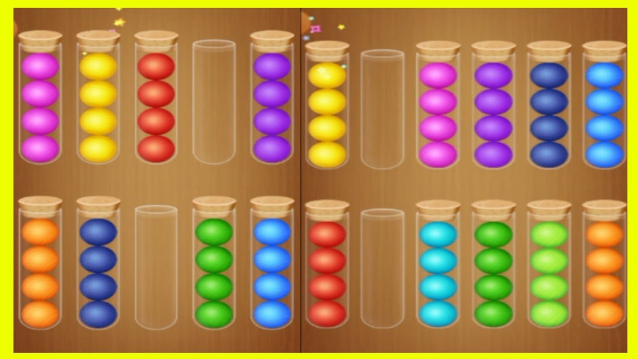 color ball sort wooden puzzle -all levels gameplay android/ios (level 131-136)