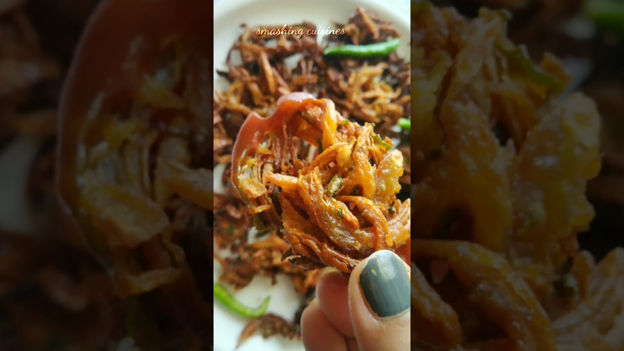 ⁣Kanda Bhajji|Lachhedar onion pakoda|Pyaaj Ka Pakoda|easy snack recipe|street food|smashing cuisines