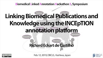 Linking Biomedical Publications and Knowledge using the INCEpTION annotation platform @ BLAH5