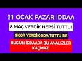 9.50 SKOR TERCİHİMİZ KAZANDI ! / 23.12.2020 İDDAA TAHMİNLERİ