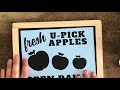 Fall Chalkboard Art - Apple Orchard Stencil