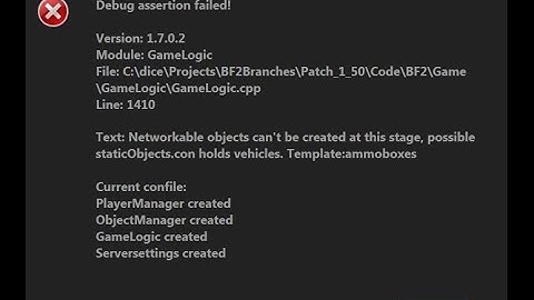 Goose Green  bf2 project reality crash error   debug assertion failed