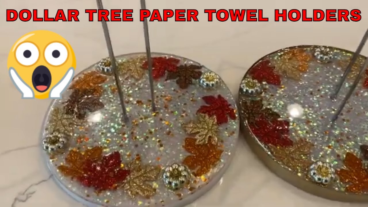 FALL LEAVES DOLLAR TREE PAPER TOWEL HOLDER RESIN ART FALL CRAFTS GIFTS