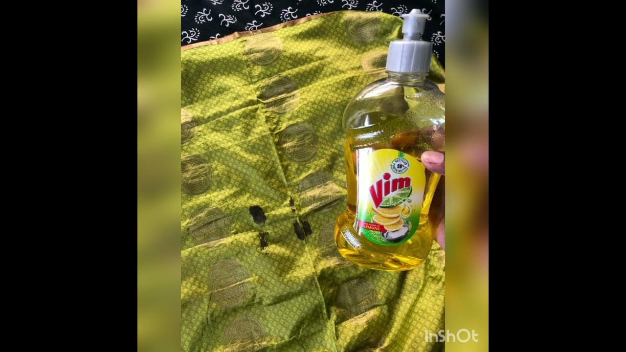 removing-oil-grease-stain-from-silk-saree-in-1-min-youtube