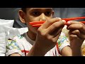 Krizley learning to eat with Chopsticks | #Chopsticks #asianfood #Chinesefood #noodles #bangbang