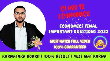 2nd PUC ECONOMICS Scoring Package 2022 Karnataka | 100% Sure Questions | Shah Sir Classes