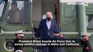 VIDEO NOW: President Biden boards Air Force One to survey wildfire damage
