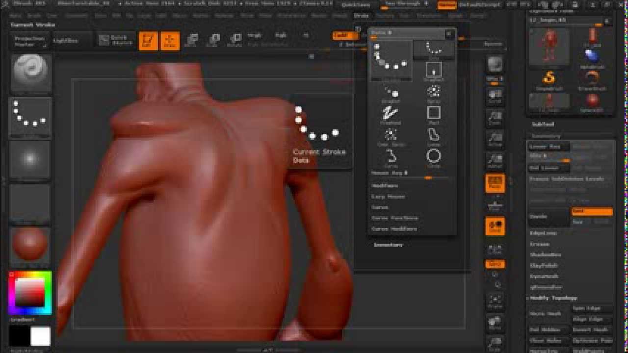 Top Tip: Modifying strokes in ZBrush - YouTube