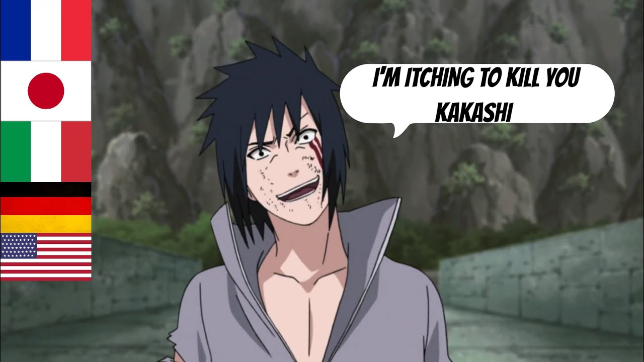 Sasuke's psycho laugh  in  different languages | Naruto Shippuden