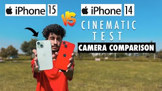 iPHONE 15 VS iPHONE 14 CAMERA COMPARISON | CINEMATIC TEST | BEST iPHONE FOR VIDEOGRAPHY | IN HINDI