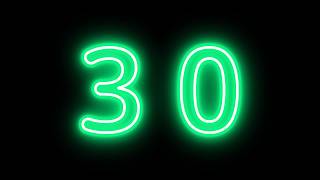 0:30 Neon Timer | Glowing Green Countdown | Silent, No Music
