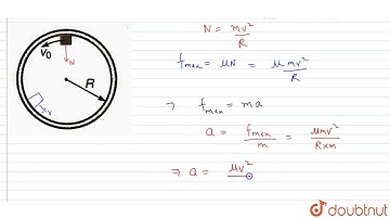 A block of mass m slides 0n a frictionless table. It is constrained to move inside a ring of rad...