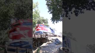 BNSF ES44ACH 1776 leads the BNSF EAS Special over a Trestle in Laton Ca #railfanningshorts #train