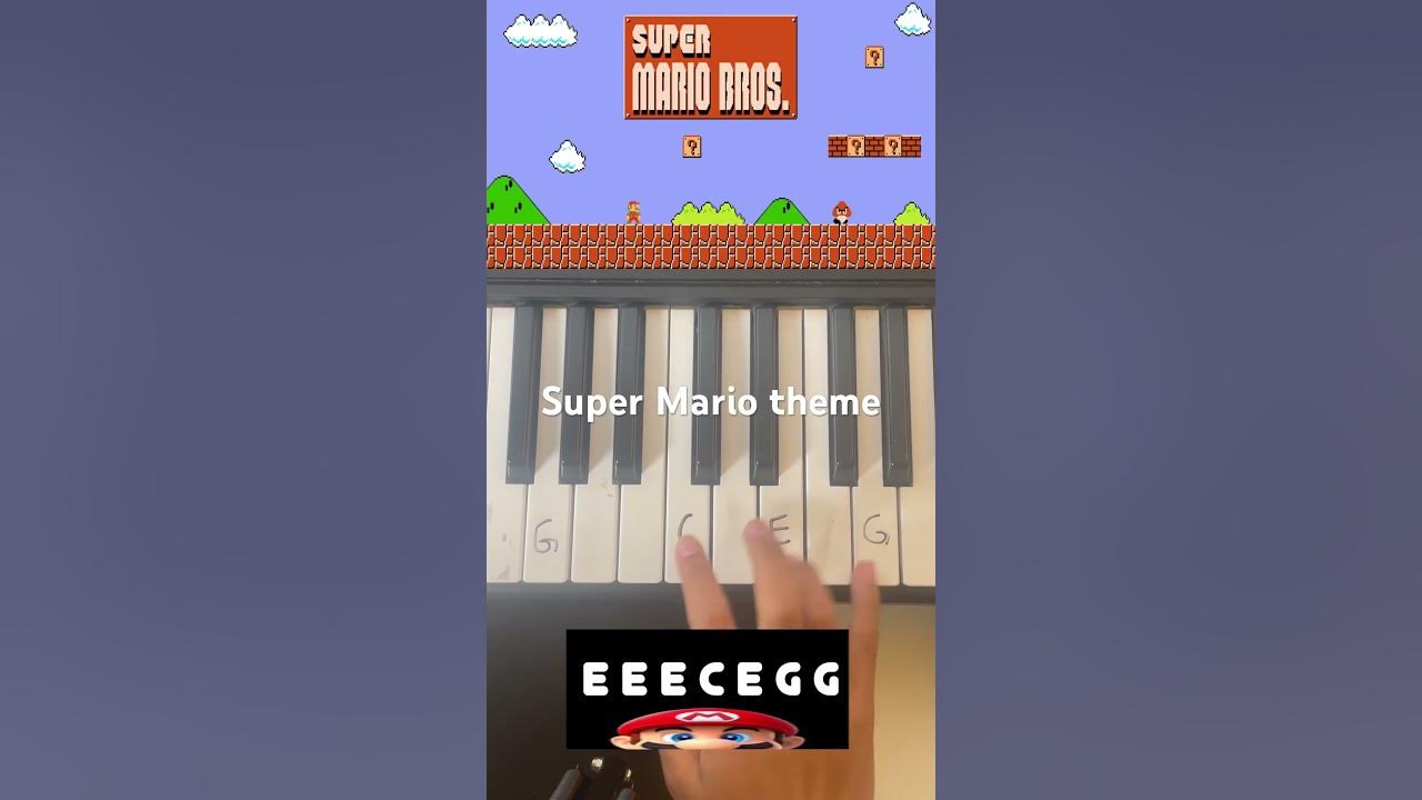 Super Mario bros theme (easy piano tutorial)