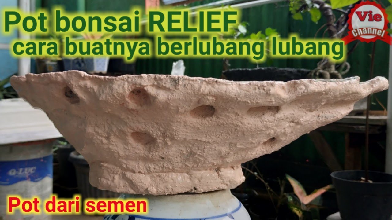  Cara membuat pot bonsai  relief berlubang YouTube