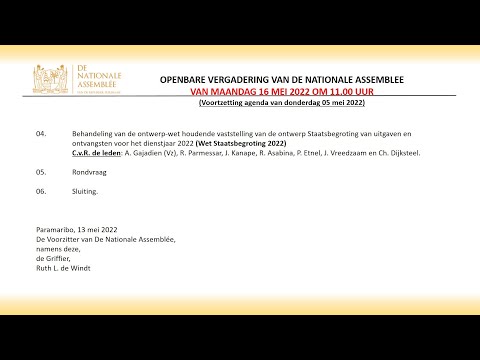 Deel 2: OPENBARE VERGADERING VAN DE NATIONALE ASSEMBLEE VAN MAANDAG 16 MEI 2022