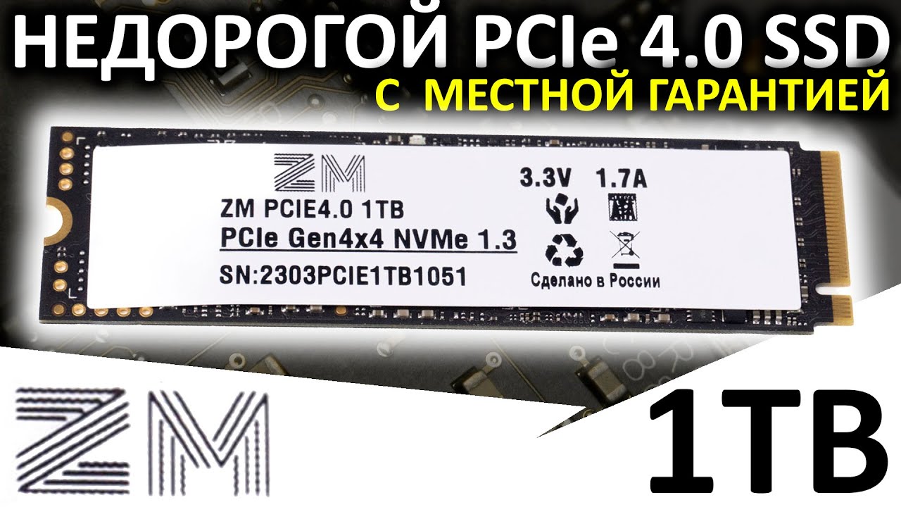 Обзор недорогого PCIe 4.0 SSD с местной гарантией - SSD ZM PCIe 4.0 1TB