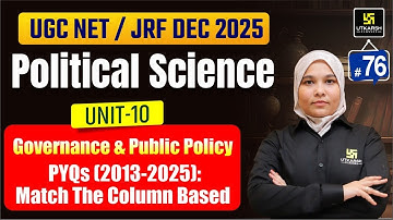 UGC NET JRF Dec 2025 | Governance and Public Policy PYQs  | Utkarsh UGC NET JRF | Bushra Ma
