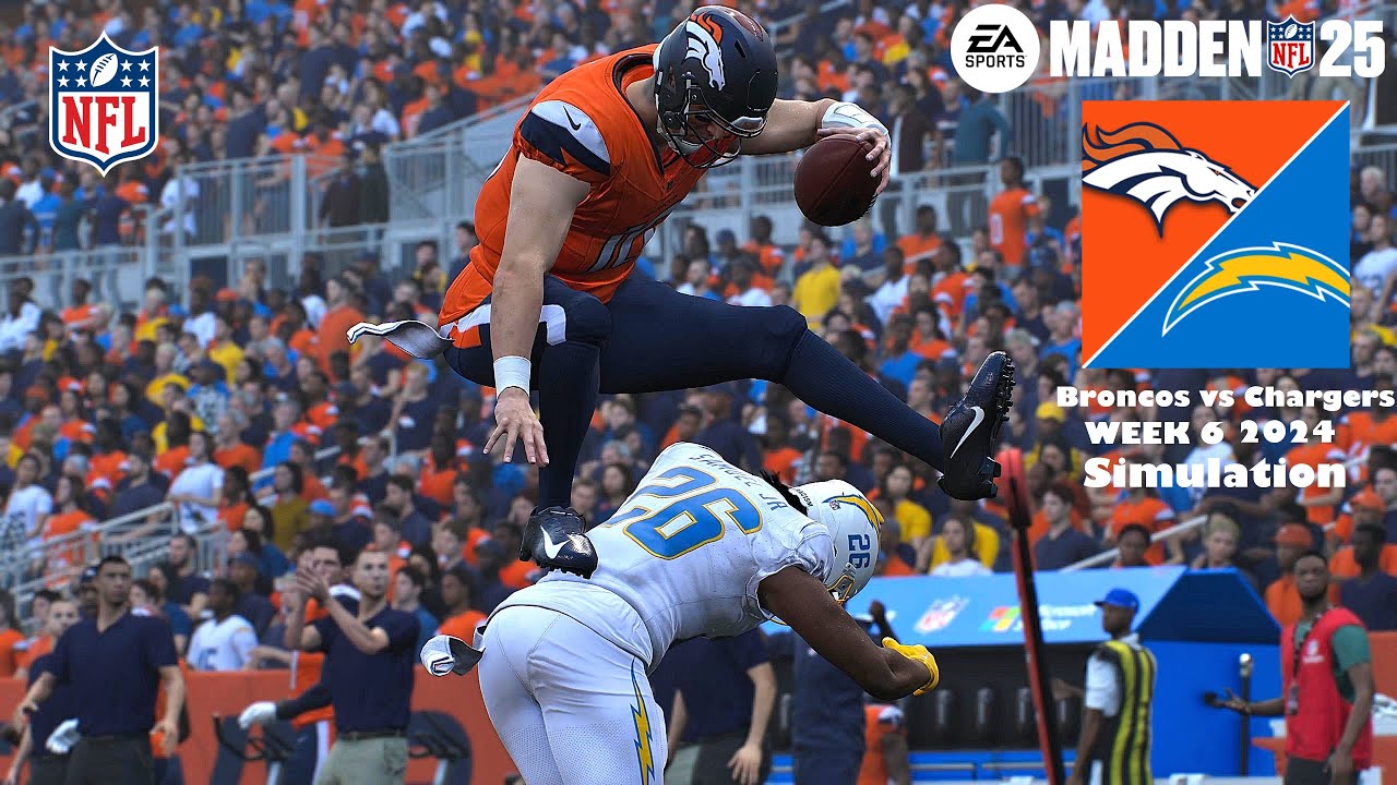 Madden 25 Denver Broncos vs Los Angeles Chargers Week 6 Sim 2024 Full ...