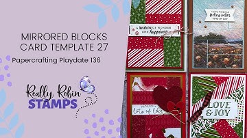 Mirrored Blocks Card Template 27 | Papercrafting Playdate 136