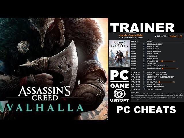 Assassin's Creed Valhalla 1.7.0 Trainer +19 - Free PC Cheats