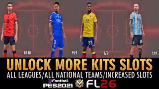 MOD de DESBLOQUEO de KITS en el MENÚ de SELECCIÓN ➠ PES 2021 & FOOTBALL LIFE 26