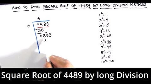 How to Find Square Root of 4489 by Long Division Method / Long Division Method Quick & Easy Trick