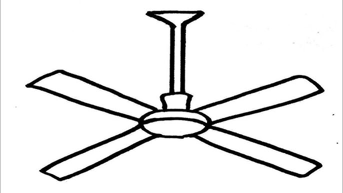 How To Draw A Ceiling Fan Easy You
