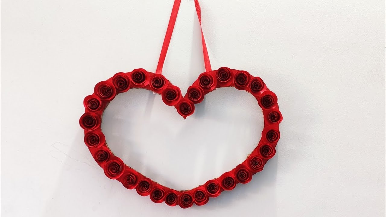 Heart Wall Hanging // Easy Wall Decoration Ideas // Paper craft YouTube
