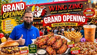 Chicago's New Halal Wing Spot! Wing Zing Grand Opening | Wings, Burgers & Pizza | Special Promo