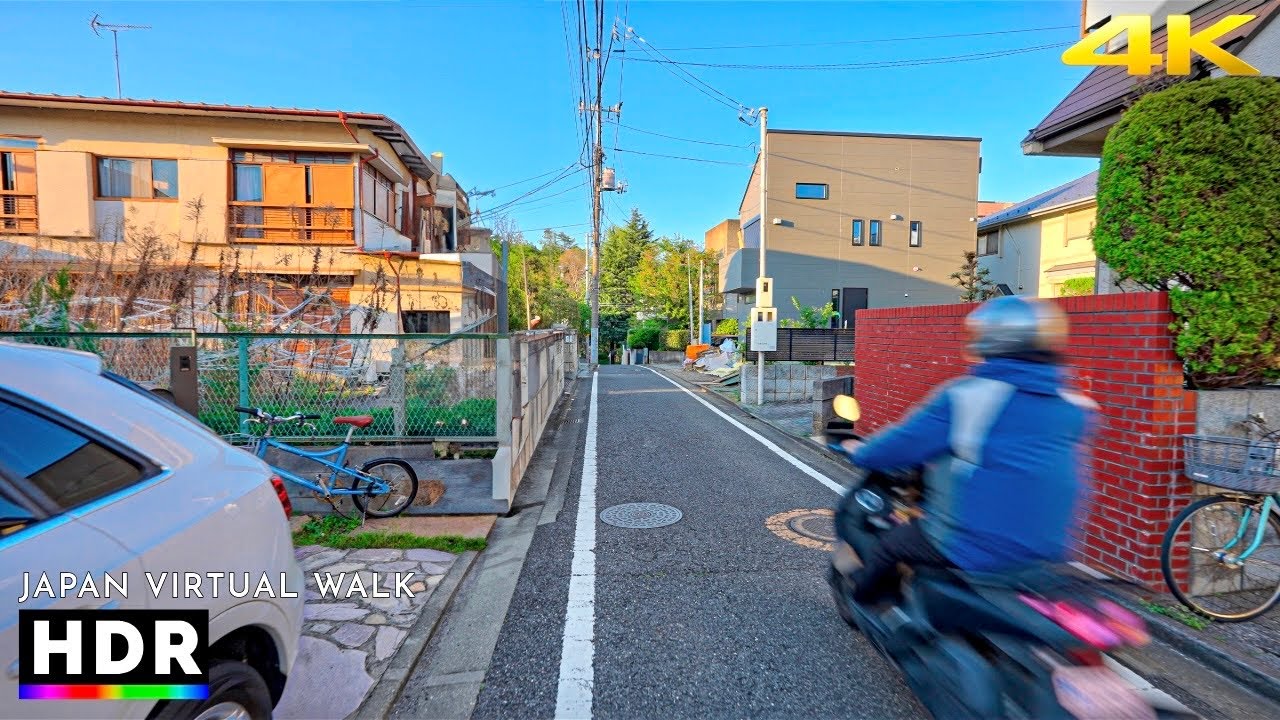 Tokyo Sunset to Night Walk in Suburban Hamadayama, Japan • 4K HDR