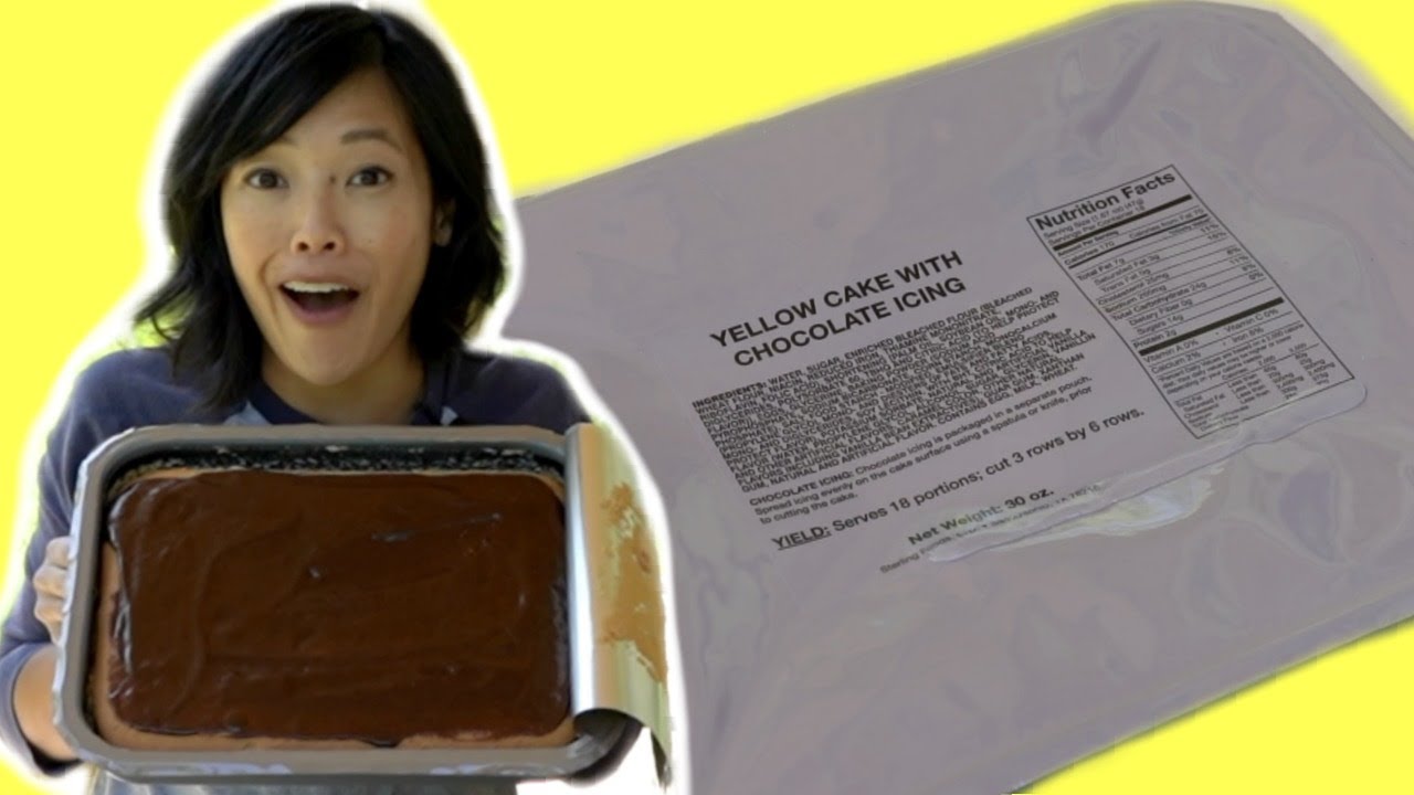 GIANT MRE Cake? | UGR Unitized Group Ration | Yellow Cake & Chocolate Icing + Carrot Cake | | emmymade