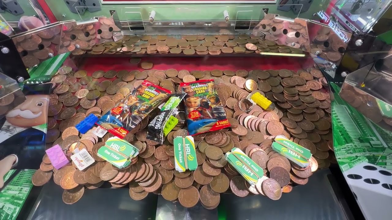 Monopoly Winning Prizes and Ticket 2p Coin Pusher Machine