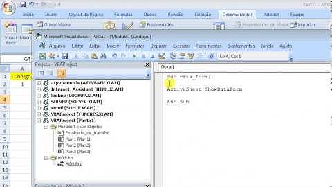 Vídeo Aula 14 - Criar Formulários Automaticamente excel VBA e ocultar o excel