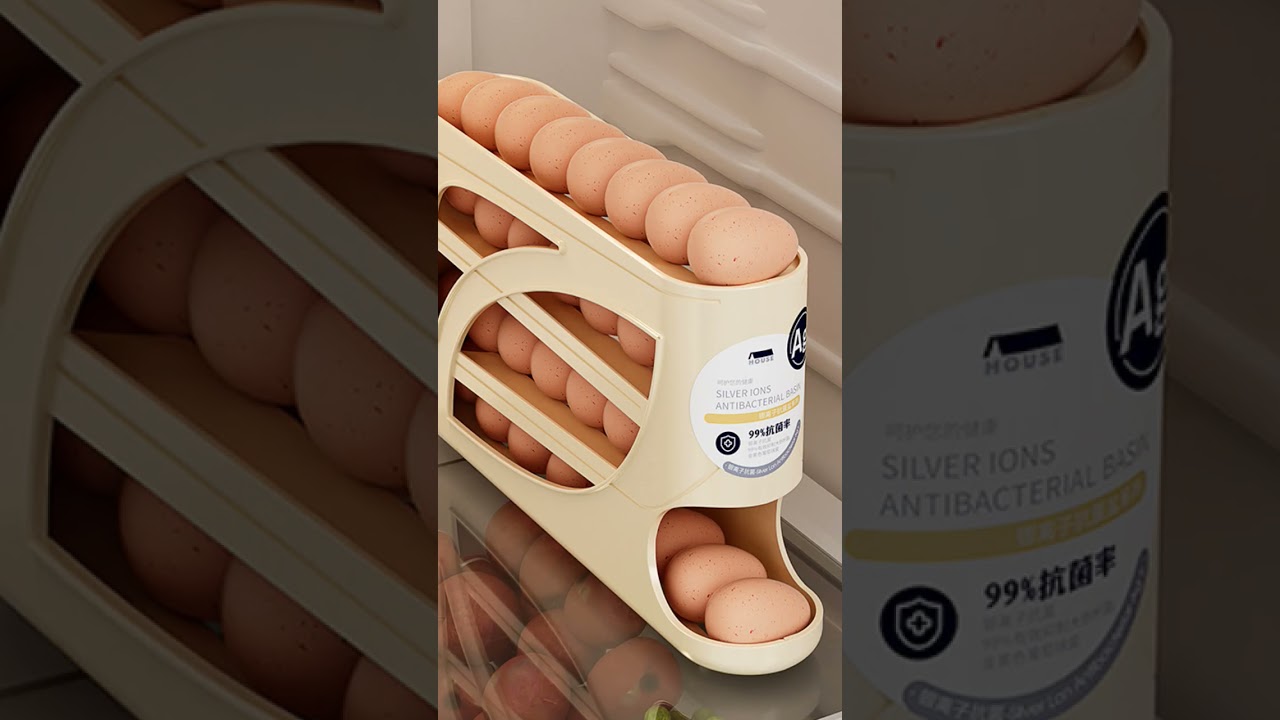 EggStorageBox KitchenOrganization AmazonFBATrending BulkKitchenware RollingEggHolder SpaceSaving