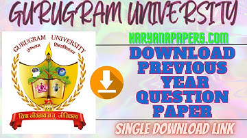 Gurugram University Haryana Previous Year Question Paper Free Download I HARYANAPAPERS.COM