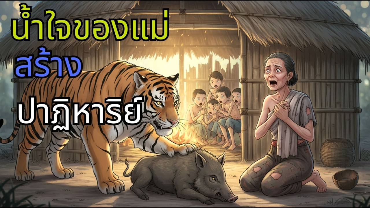 แม่ยากจนที่เลี้ยงดูลูกห้าคนเสี่ยงชีวิตเพื่อช่วยลูกเสือที่ถูกทิ้งไว้| นิทาน, นิทานพื้นบ้าน, ตำนาน,I
