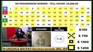 MEGA BINGO DRAW 22 -08-2026..JACKPOT IS $$164,425.00.. ADS ARE MUTED TO AVOID COPYRIGHT INFRINGEMENT