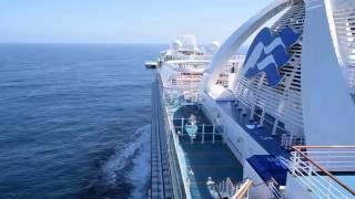 Ruby Princess Cruise Ship Sailing View from Deck 19 (HD)